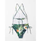 Summer Swimsuits Leaf Print Beach Women Sexy Bikini A2206