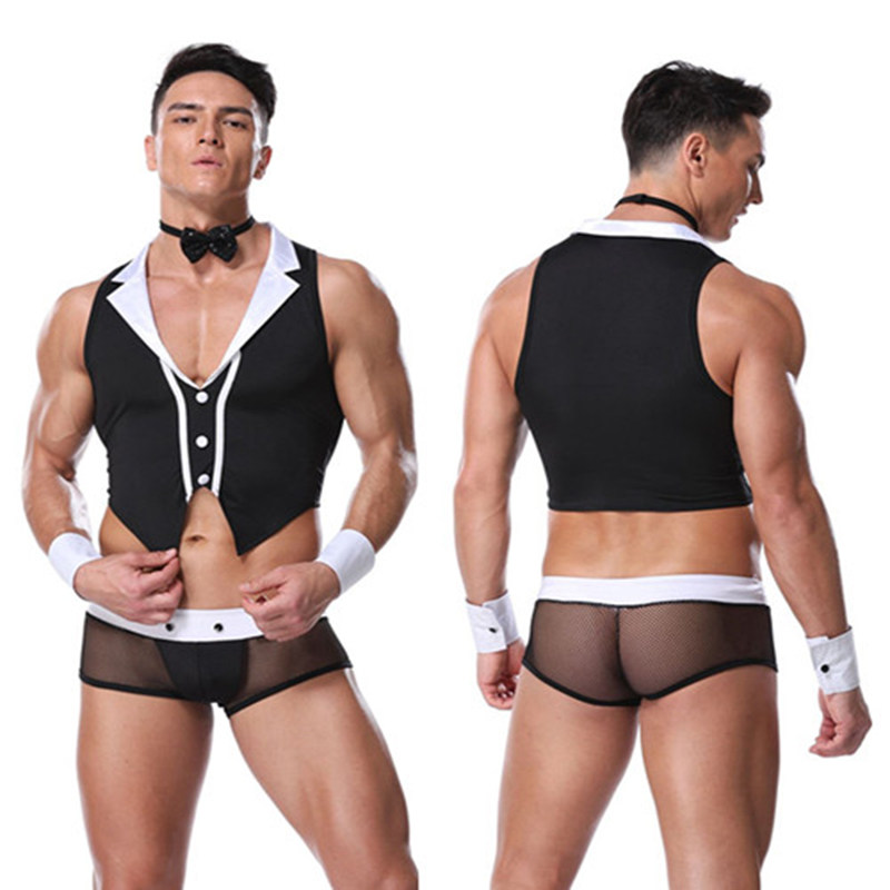 Bartender Set Adults Costumes Mesh Pants Man Cosplay Sex Underwear 20199