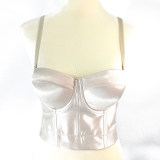 Small Halter Vest Women Satin Suit Leggings Sexy Breast Wrap Corset KN8313