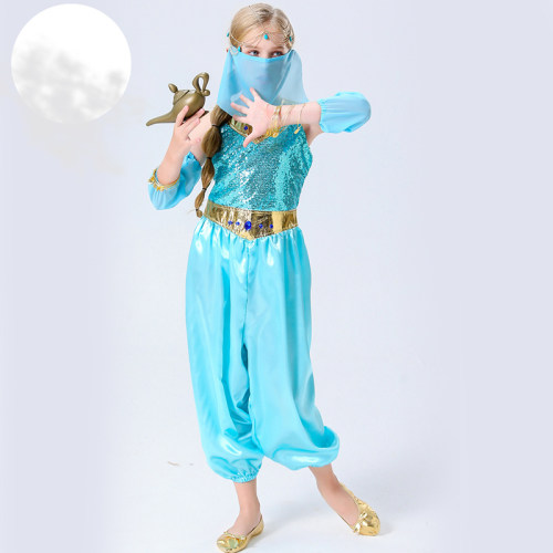 Princess Jasmine Dress Children's Indian Arabian Nights Aladdin Magic Lamp Costume YM5611