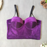 Real Velvet Bra Solid Color Steel Ring Body Shaping Vest All-Match Corset KN8199