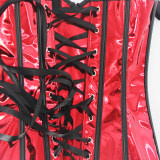 Sexy Women Bright Metallic Leather Front Lace-up Steampunk Corsets WK2304a