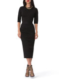 Semi-sleeved printed tight sexy high waist was thin ladies dress