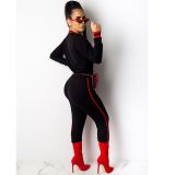 Fashion red lips 2 piece set women casual suit M8511