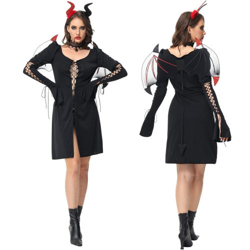 Women Cosplay Vampire Costume for Adult Halloween Party Devil Queen Dress Up  SL3402