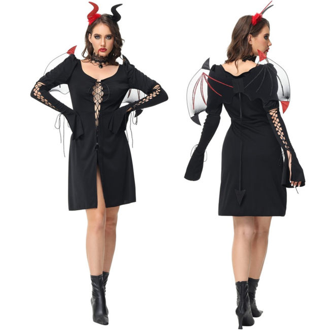 Women Cosplay Vampire Costume for Adult Halloween Party Devil Queen Dress Up  SL3402