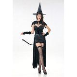 Witch Snake Woman Costumes Black Party Ghost Bride Costume Cosplay MS40542