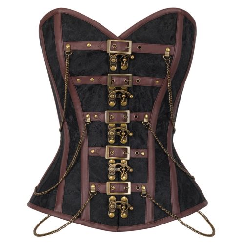 Brown Deluxe Chaining Steel Boned Corset m1384