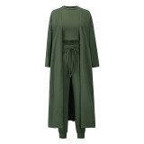 Knit Set Women Vest And Trousers Sports Three Piece Sets Slim Sportswear LQ161