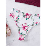 Printed Strap Two Piece Swimsuit Set Sexy Bikini Woman Swimwear A2205