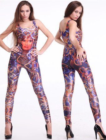attractive pattern bodysuit m7238