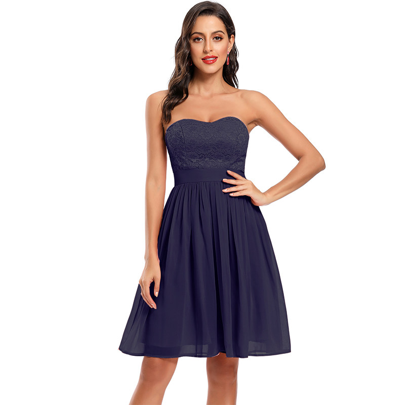 Dew Shoulder Word Gets Snow To Spin Wrap Bosom Skirt Melting Small Formal Dress CD070