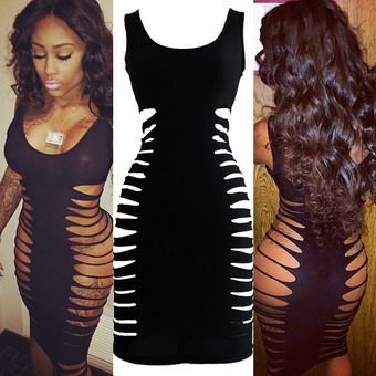 Sexy Black Bodycon Dress M3901