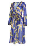 THREE-COLOR BEACH PRINTED DRESS M88096
