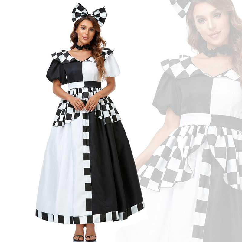 Elise Wonderland Halloween Cosplay Plaid Mickey Mouse Costume DL2029