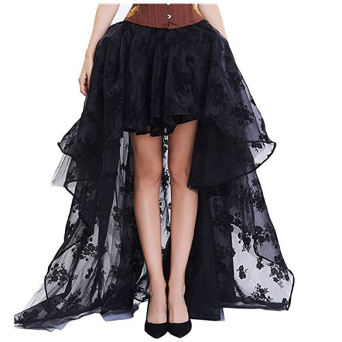 Black Fluffy Tulle Steampunk Skirt m31693