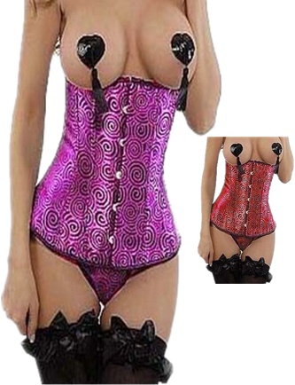 sexy embroidered satin corset M1732