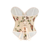 Flower Palace Corset Butterfly Print Bone Dress Wedding Base Waist Busier 22025