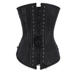 12 Steel Boned Black Red Steampunk Corset Zip Patchwork M1412