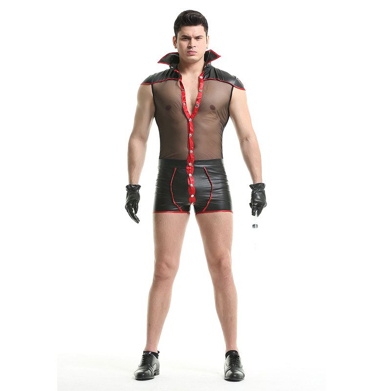 Male Club Halloween Cosplay Sexy Evil Spirit Bat Demon Costume  XY82219