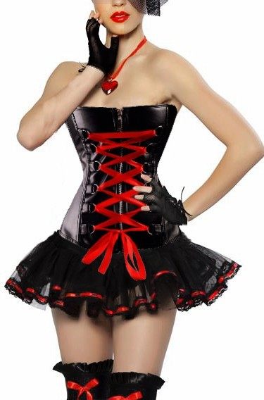 black leather bustier m1211D