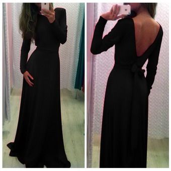 Sexy Black Maxi Dress M3955