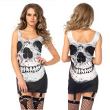 New Skeleton T-Shirt  Women Cosplay Skull Costumes M40482