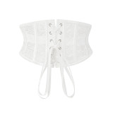 Black Lace Breathable Lace Up Corset Body Plastic Belt Waist Corset Top 22069