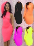 Pure color sexy woman fancy dress M3624