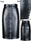 New arrival black leather dress  M337a