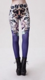 Leopard Head Print Blue Leggings M9099
