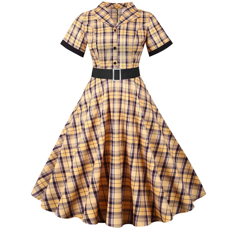 Formal Elegant Plus Size Dress With Belt Suit Vintage Dresses JY15033