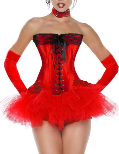 red newest corset with bubble skirt m1807D