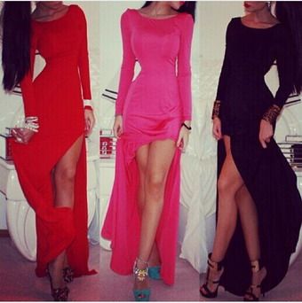 Fashion Long Sleeves Top Maxi Dress M3977