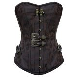 Steampunk corset Iron button overbust corset m1381