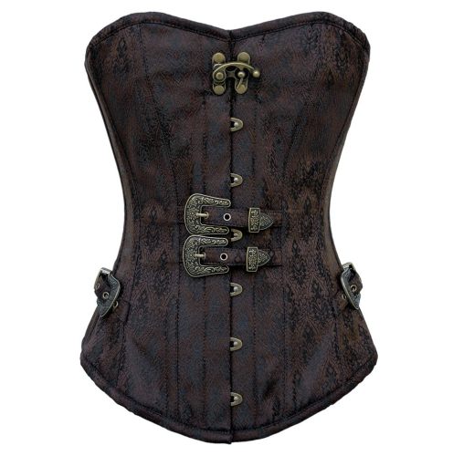 Steampunk corset Iron button overbust corset m1381