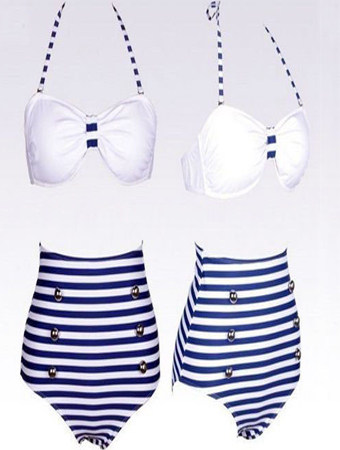 White Halter Top Bikini M5311b