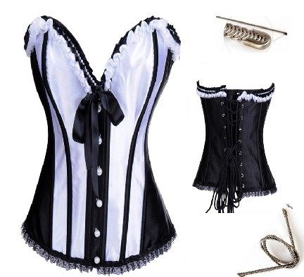 white color with black strips steel corset m1918