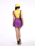 Mario Dress Cosplay Costume for adult with hat and stockings M40258