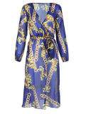 THREE-COLOR BEACH PRINTED DRESS M88096