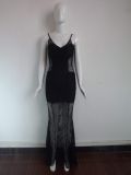 Sexy Black Mermaid Dress M3979