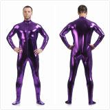 Mens Sexy Leather Metallic Zentai Suit M7328