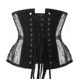 Women Sexy Lace Mesh Breathable Steel Boned Slimming Belt Waist Trainer Corset MS1525