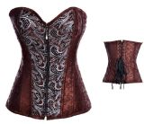 zipper front steel bone jacquard corset m1974