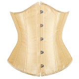 Sexy women solid satin underbust corsets plus size black white M1743