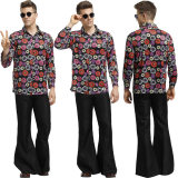 Women and Men 60s 70s Retro Hippie Disco Halloween Cosplay Costume  M40654