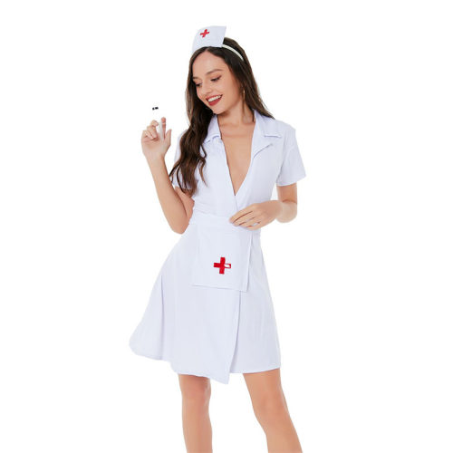 Halloween Carnival Dress Fun Nurse Bathrobe Style Hot Short Nurse Cosplay SL3361