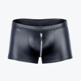 Patent Leather Zipper Black Short Pant Slim Men's Leggings Thin Nightclub N805