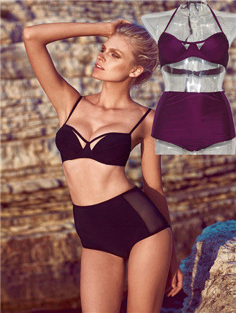 Mesh Cutout High-waisted Bikini M5379