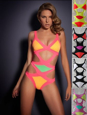 Sexy White Bandage Cutout Bikini M5375